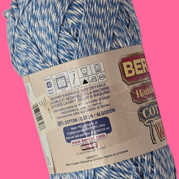 Bernat Handicrafter Cotton Twists Worsted Yarn 1 Skein 12oz/603yds in Denim Jean - Picture 5 of 8
